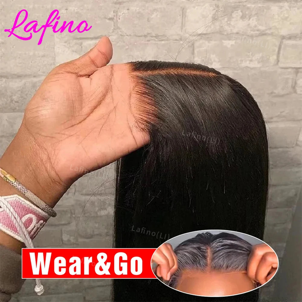 Perruque Lisse Glueless | 4x4 & 5x5 HD Lace Closure Pré-Coupée | Wear & Go | Cheveux Humains | Femme
