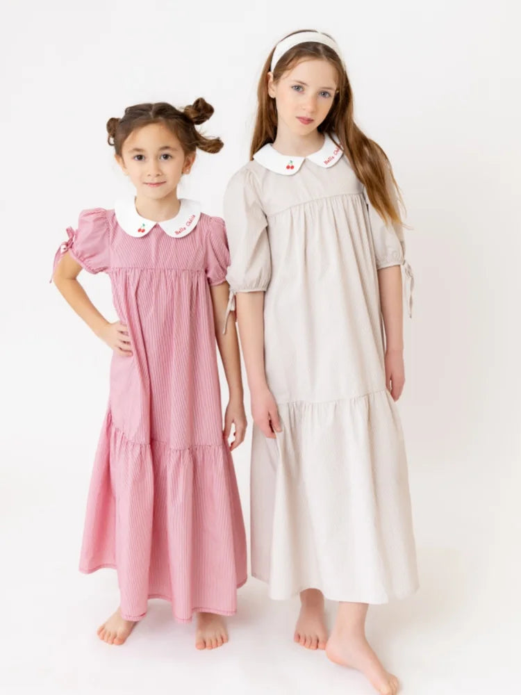 AP SS26 Friday Night Pinstripe Collection Kids Boys Girls Cotton Striped Maxi Dress Shirt Baby Set Family Matching Clothing