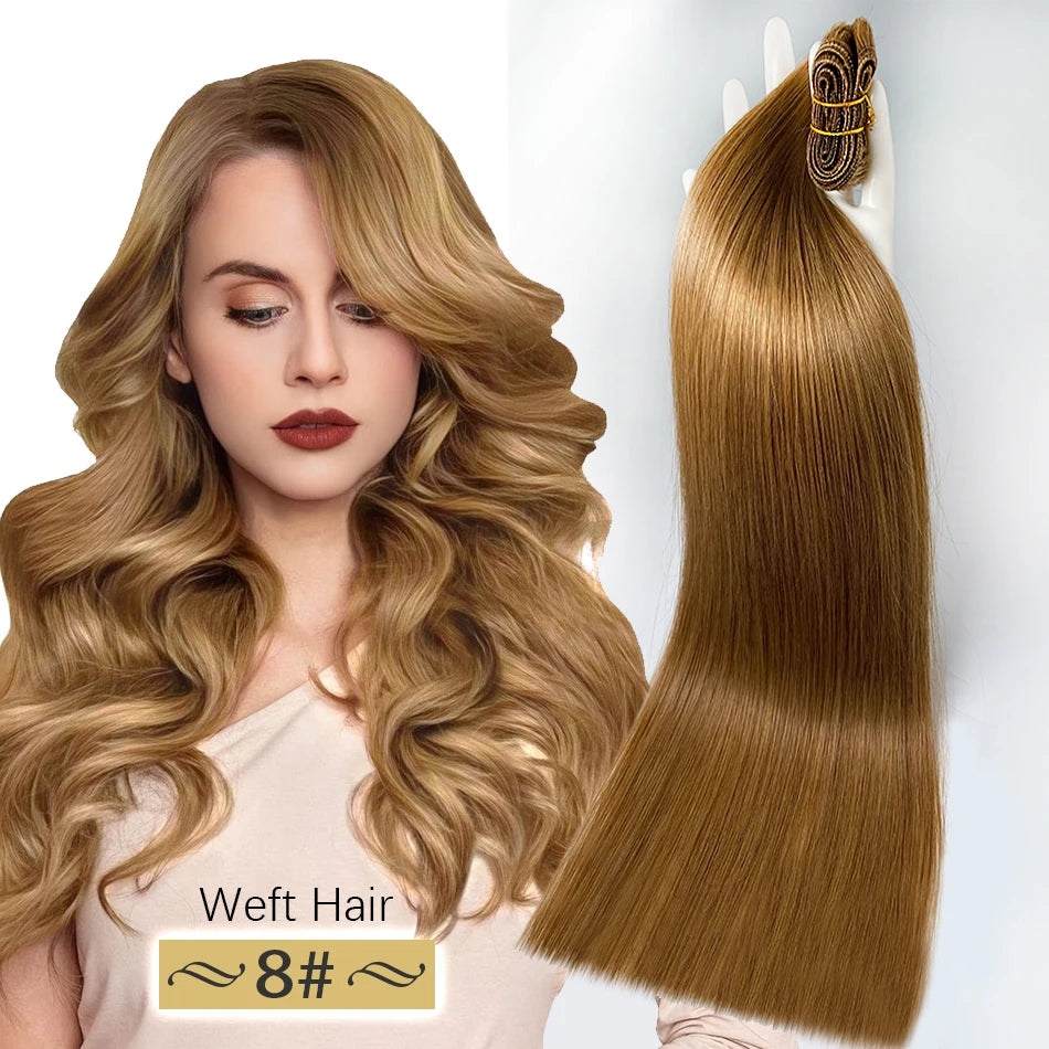 Tissage Weft Remy Européen | Lisse & Bouclable | Blonde Naturelle | 18-30 Pouces | Extensions Salon
