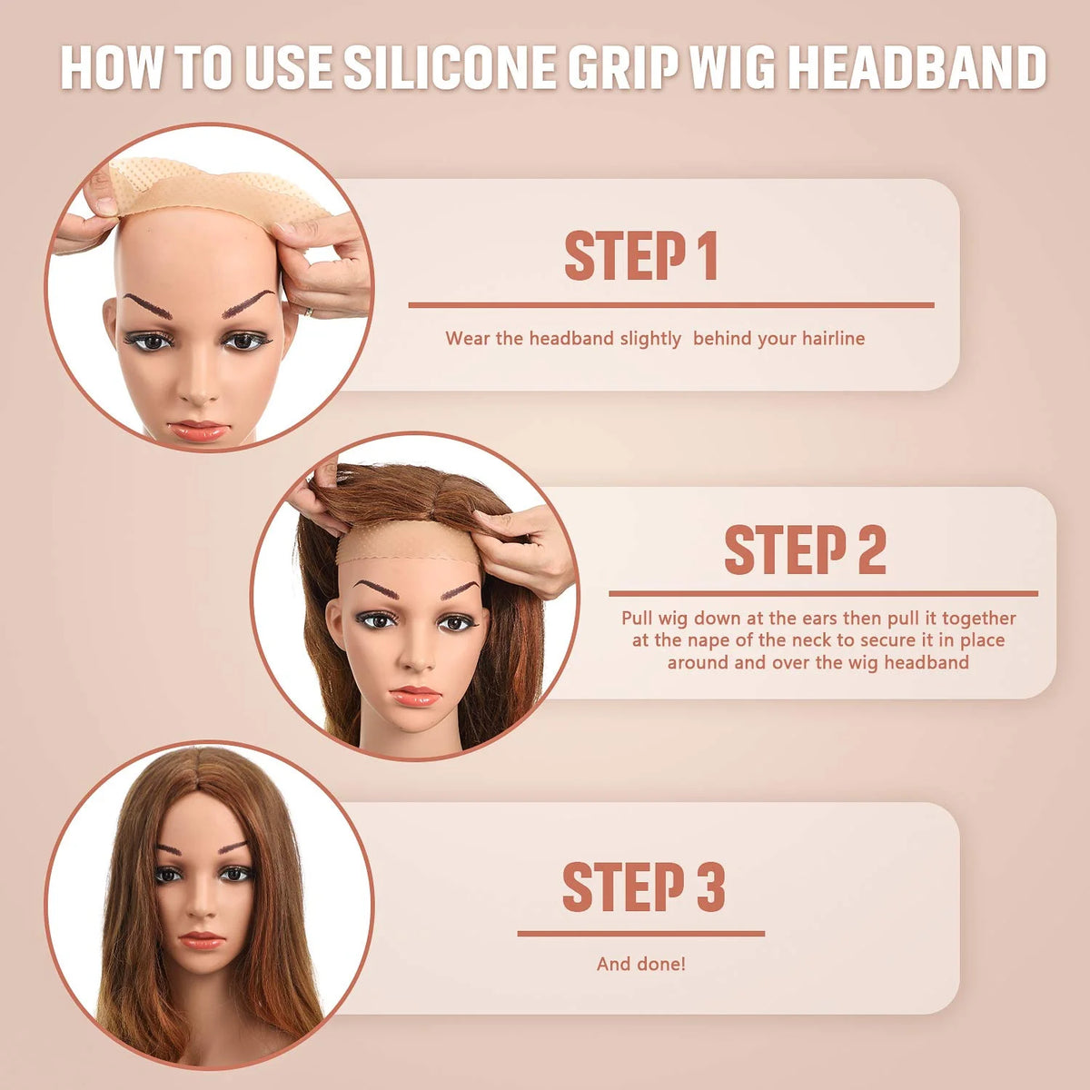 Wig Grip Band For Lace Front Wig Bands For Keeping Wigs In Place Wig Accessory Adjustable Wig Gripper Headband For Women
