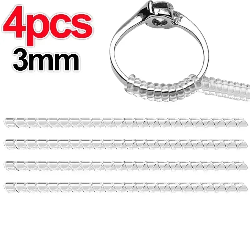 Adjust Invisible Ring Size Reducer Tools Spiral Spring Based Rings Adjust Transparent Tightener Resizing Tools Jewelry Guard