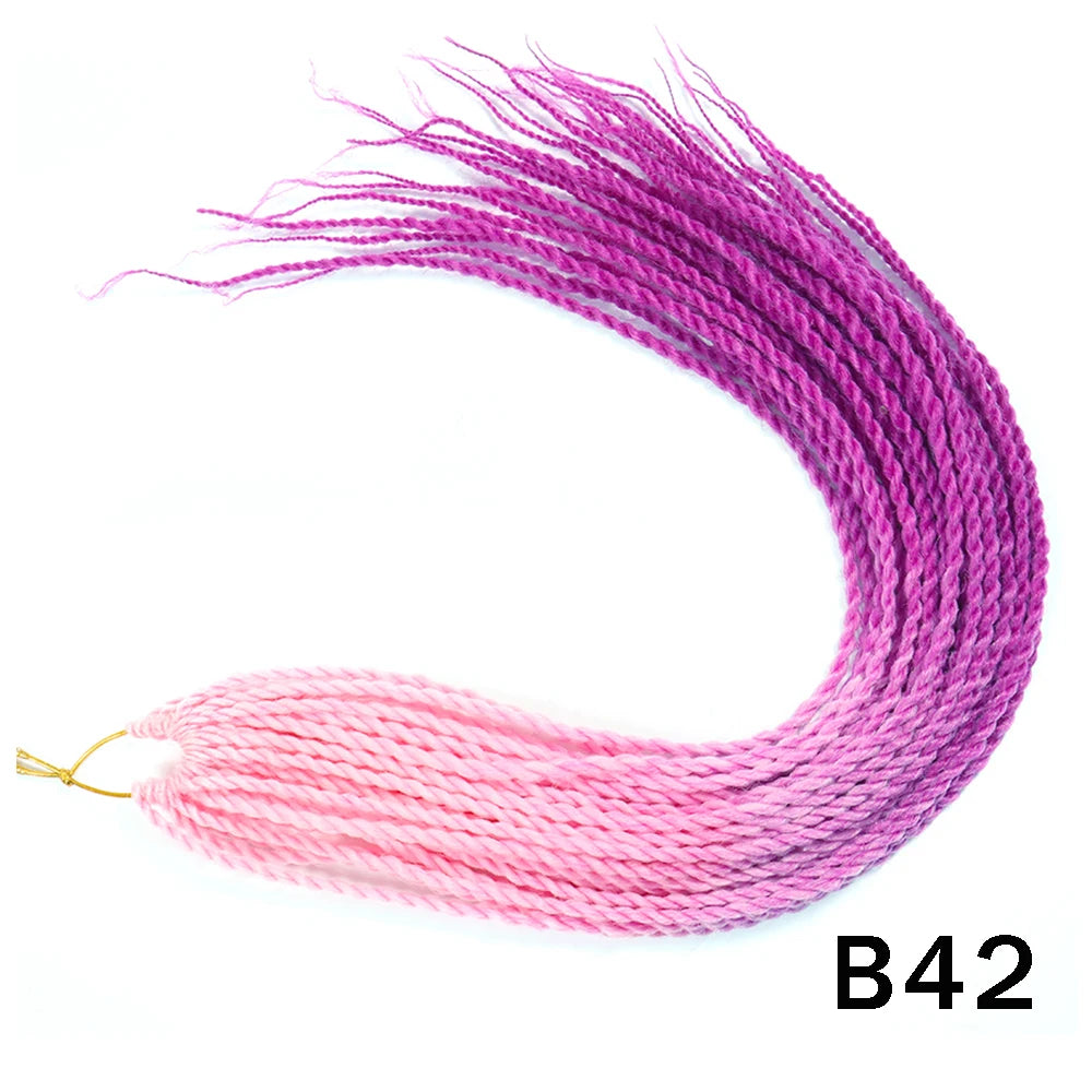 Tresses Senegalese Twist Crochet Synthétiques 24 Pouces | Brun | 30 Racines | Extensions Femme
