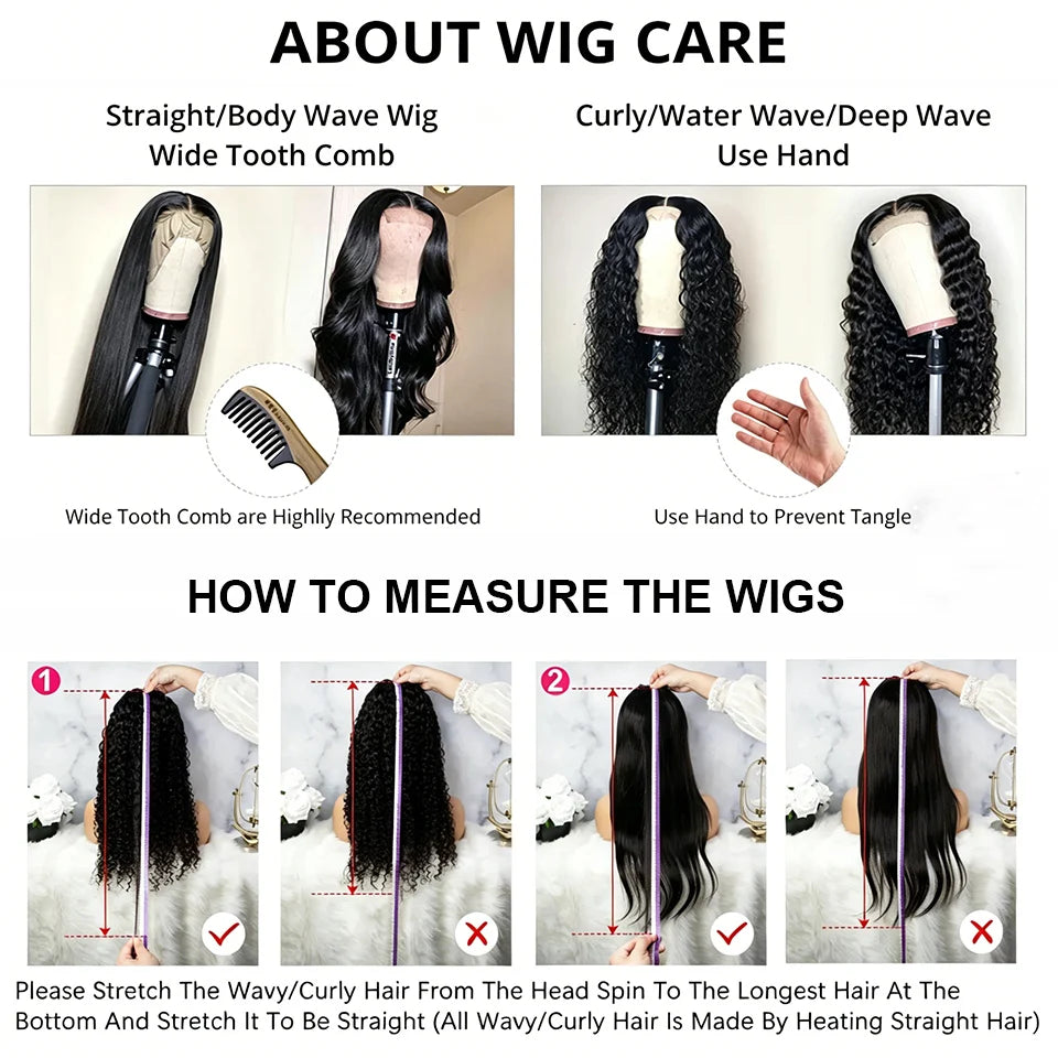 13x4 Brazilian Human Hair Wig Wear and Go 200 Density Straight 13x6 Hd Lace Frontal Wigs Natural Black Pre Plucked Baby Hair