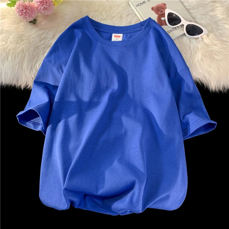 T-shirt ample uni en coton pour homme | Manches courtes | S à 5XL