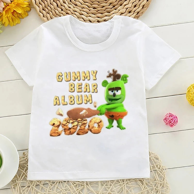 Boys T-shirts Size 2-10T Baby Boys Girls Gummy Bears T-Shirt Cartoon Funny Casual Kids Clothes Summer Harajuku Children's Clothing