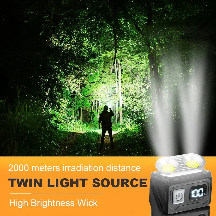 MINI USB Rechargeable LED Flashlight Portable Tail Magnet Flashlight Super Bright Camping Lantern Side COB Emergency Light