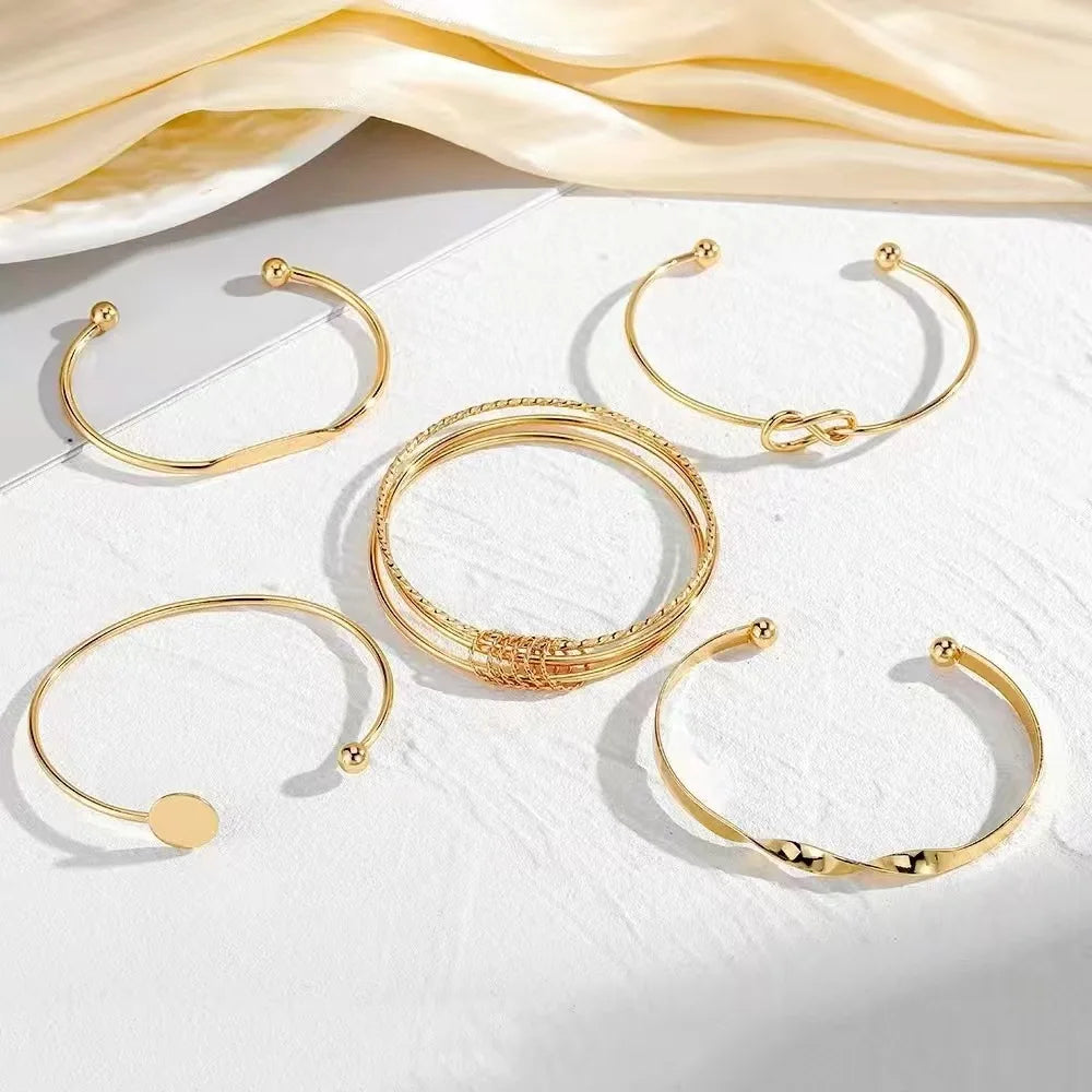 Trendy Multilayer Bracelets for Women Elegant Delicate Twist Sparkling Adjustable Bangles Jewelry Couples Gifts