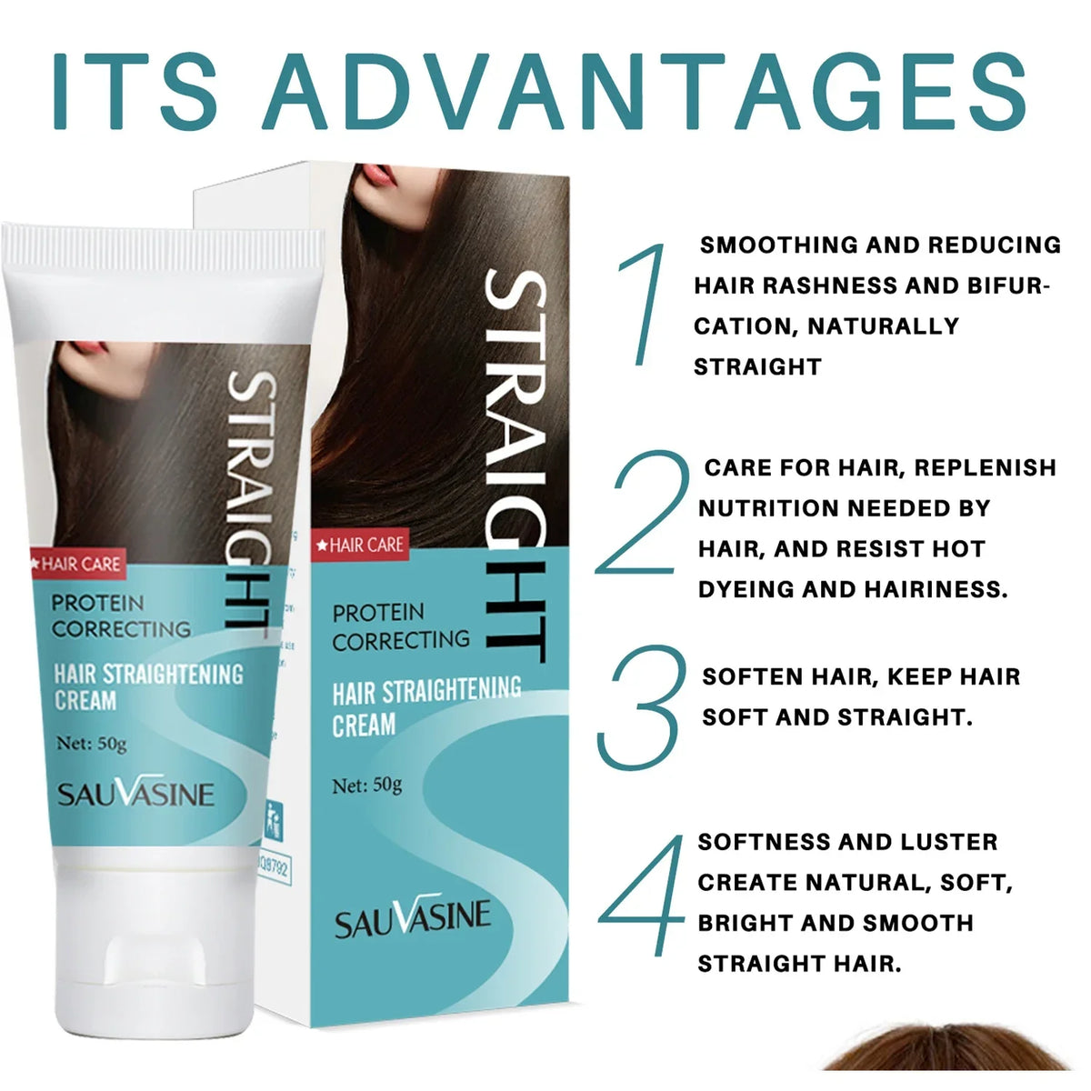Crème Kératine Lissage Permanent Professionnel | Lissage Définitif | Soin Cheveux Doux