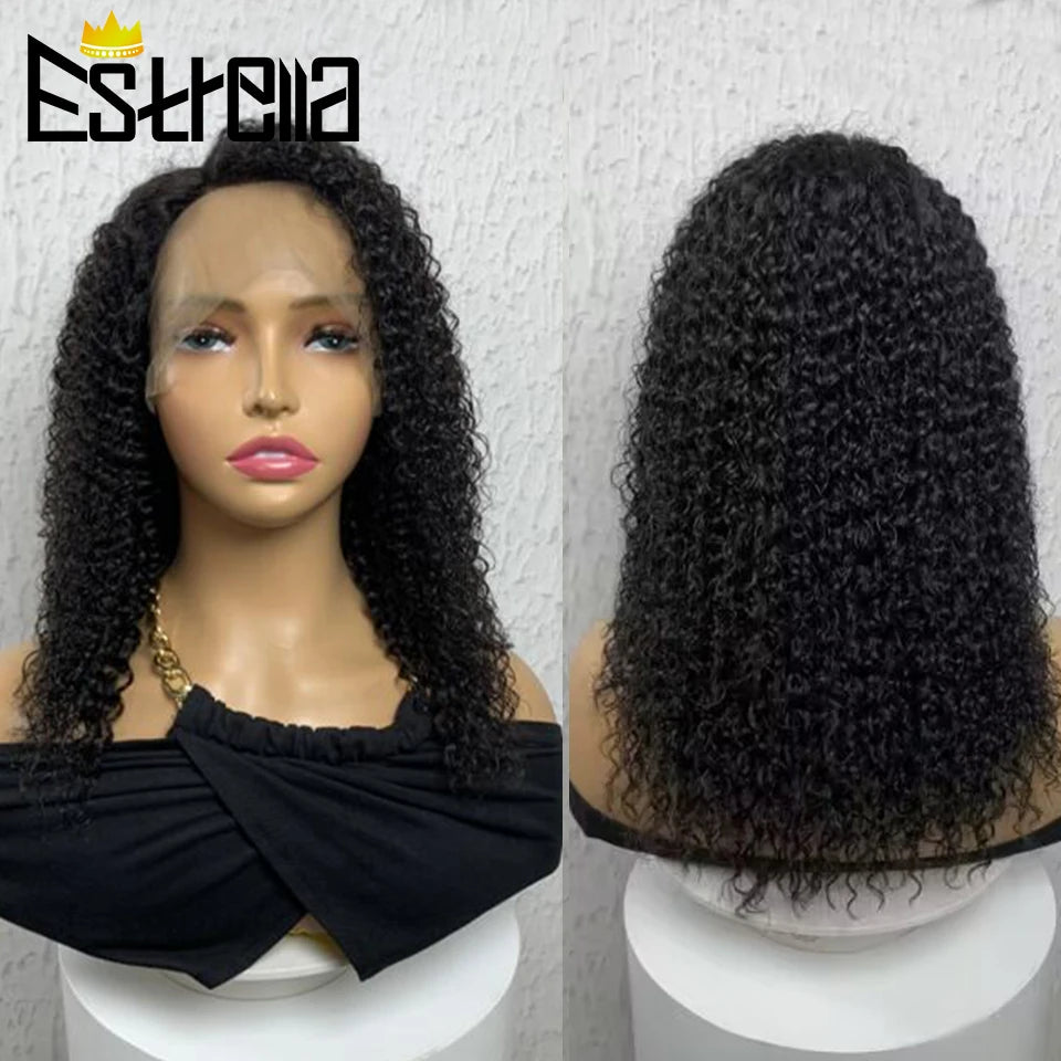 Perruque Deep Curly Lace Transparent | Cheveux Humains Brésiliens | Noir Naturel | Pré-Pluçuée | Femme
