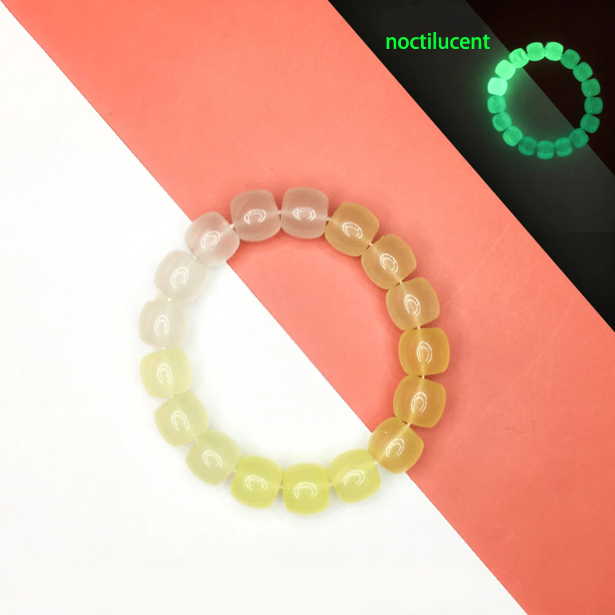 Bracelet Lumineux Pierre Naturelle | Fluorescent Lueur Nuit | Bijou Couple Femme & Homme
