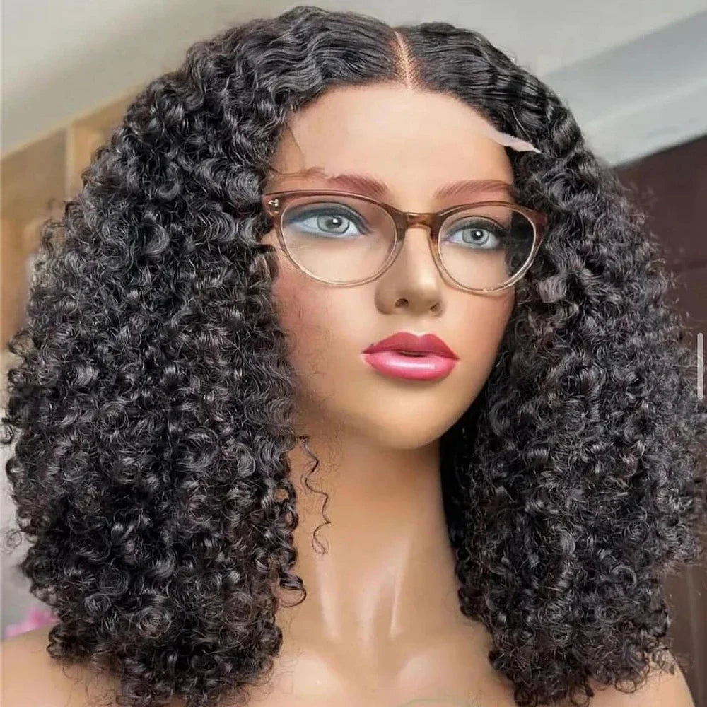 Perruque Kinky Curly Brésilienne | 5x5 HD Lace Closure Transparente | 300% Densité | Vierge Haute Qualité