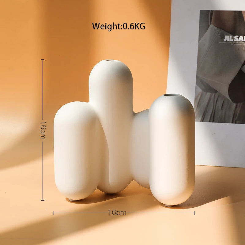Vase blanc en céramique | Décoration de table