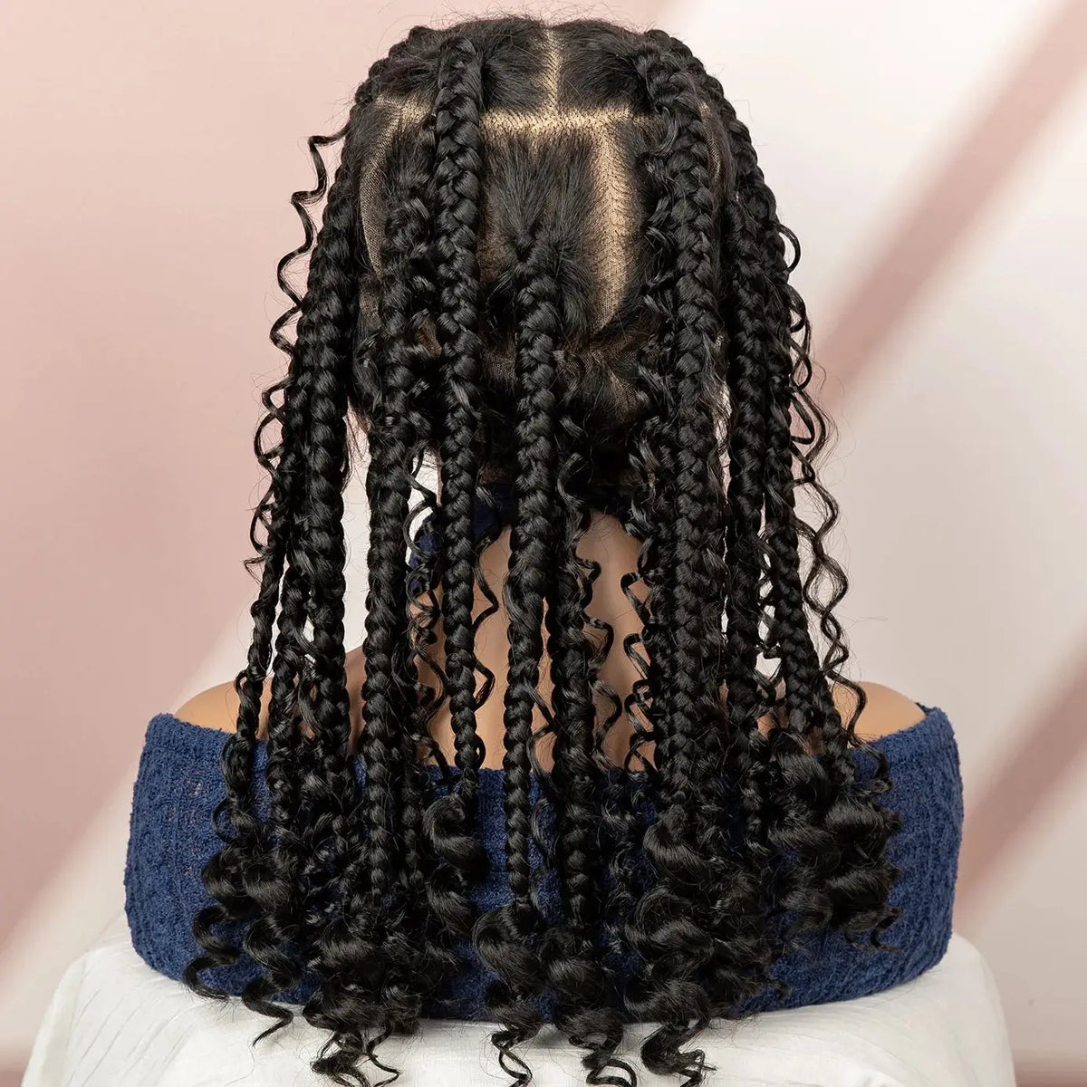 Perruque Full Lace Tresses Box Braids Boho Knotless | 16 Pouces | Bob Court | Synthétique Crochet | Femme