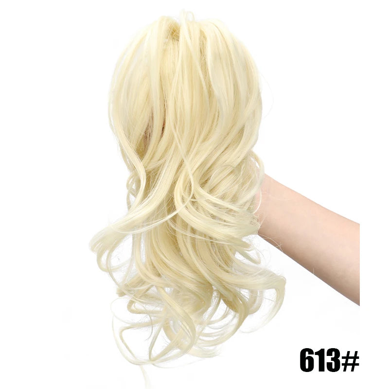 Queue de Cheval Courte Bouclée | Clip Griffe | Synthétique | 12 Pouces | Volumineuse | Port Quotidien | Femme