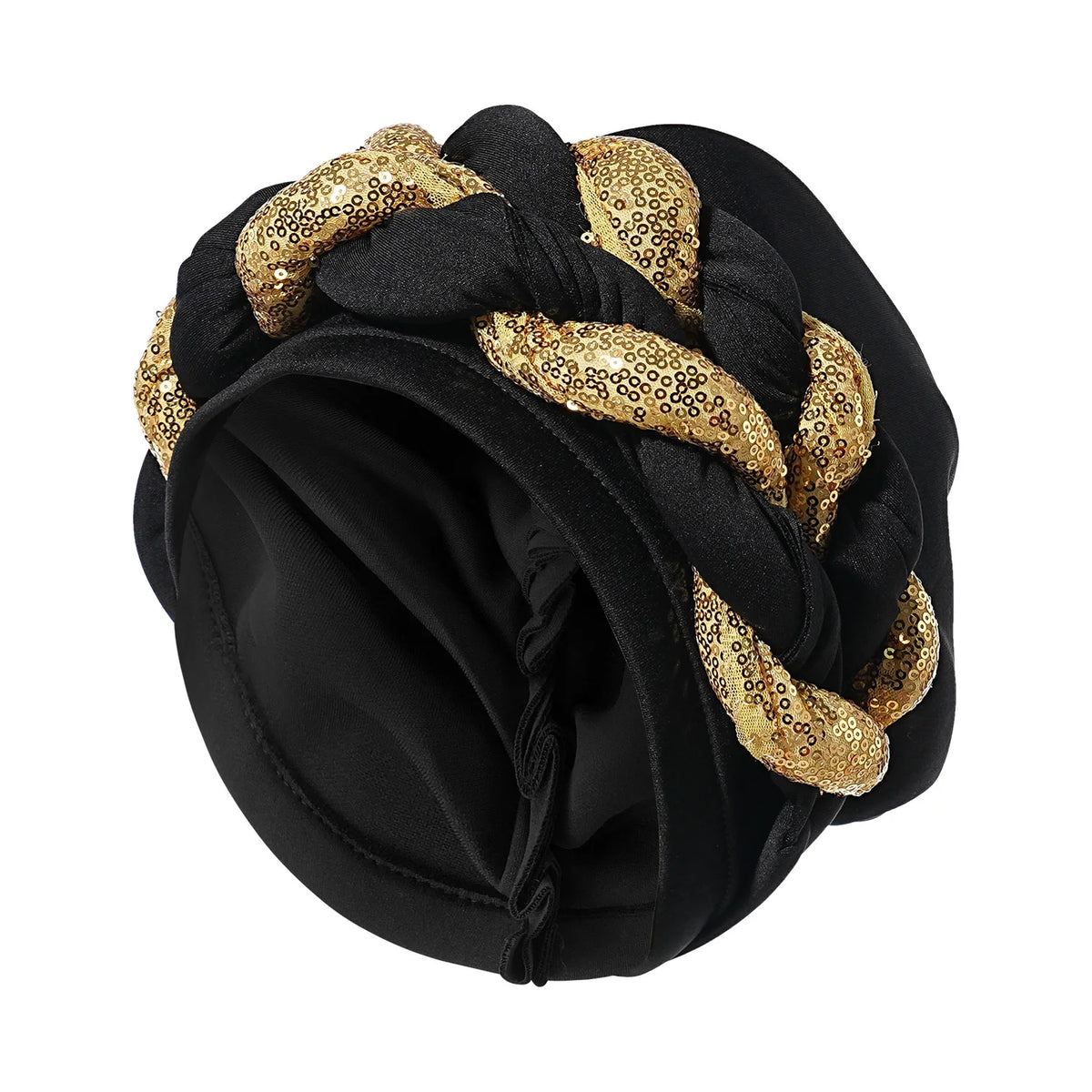 Spangle Big Braids Head Wrap Twisted Head Turbans Headwear, Wedding Heads Turban, Hair Cover Accessories
