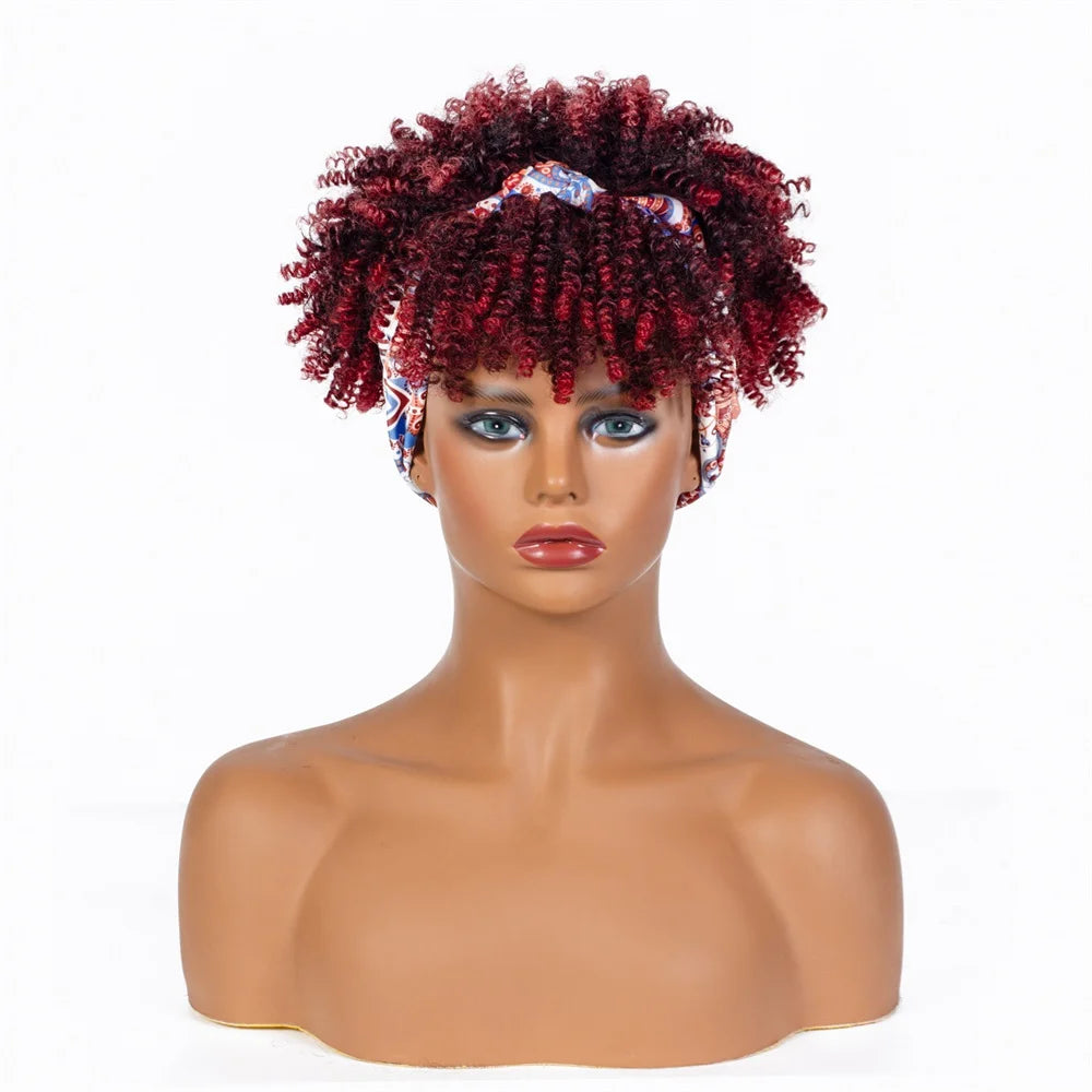 Perruque Headband Tresses Africaines Synthétique | 3 Brins | Queue de Cheval | Couvre-Cheveux | Fibre | Femme
