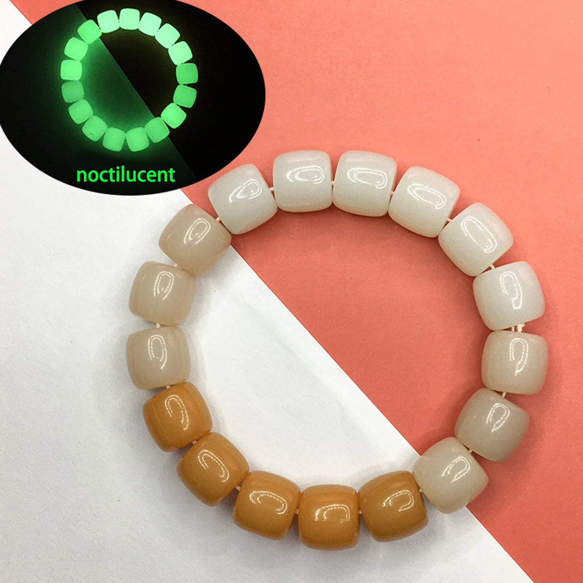 Bracelet Lumineux Pierre Naturelle | Fluorescent Lueur Nuit | Bijou Couple Femme & Homme