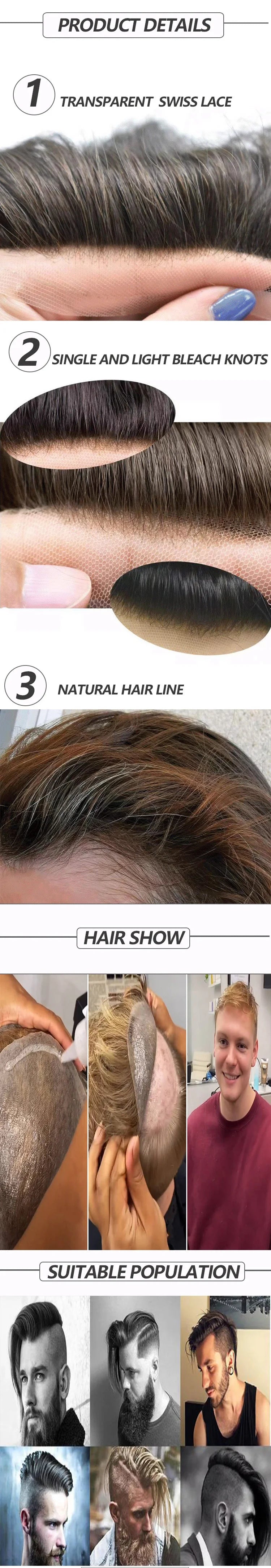 Toupee for Men Human Hair Wigs Men's Toupee FPM Prosthesis Units Patch Curly Wave Toupee Hair Real Human Replacement