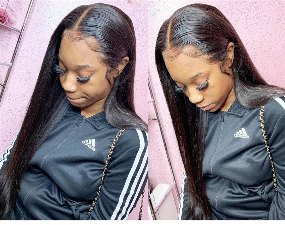 HD Lace Frontal Wig 13x6 13x4 Lace Front Wig Human Hair 30Inch Bone Straight Transparent Lace Human Hair Wigs 4x4 HD Closure Wig