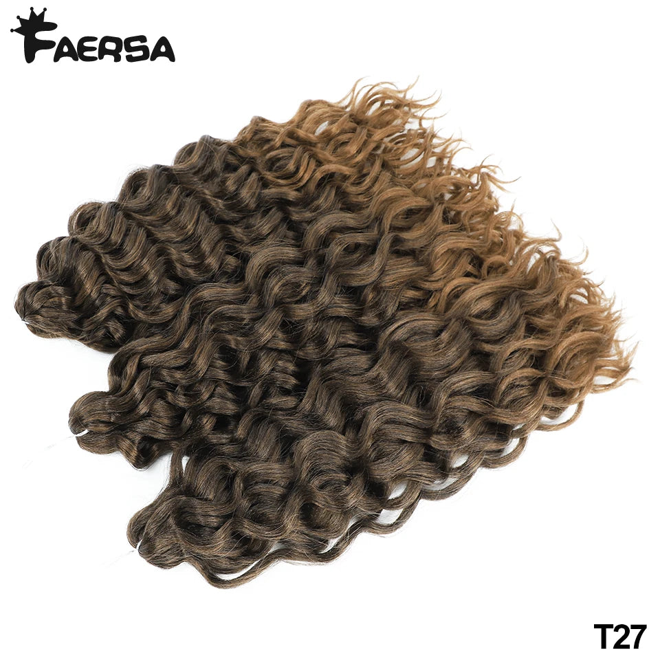 Deep Wavy Twist Crochet Hair Afro Curls Water Wave Crochet Braids Synthetic Curly Braiding Hair Extensions For Women 18 24 Inch