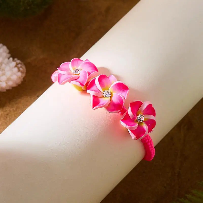 Trendy Handmade Boho Flower Bracelet for Women Bead Rope Adjustable Bangle Beach Holidays
