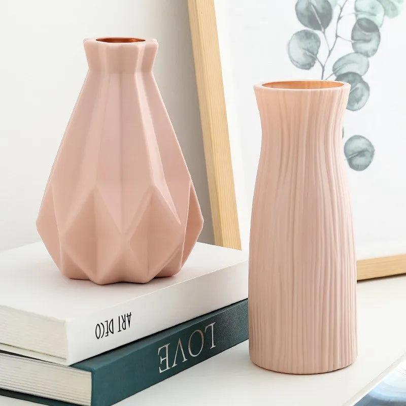 Vase Plastique Imitation Céramique Blanc | Style Nordique | Mariage & Décor Chambre & Bureau