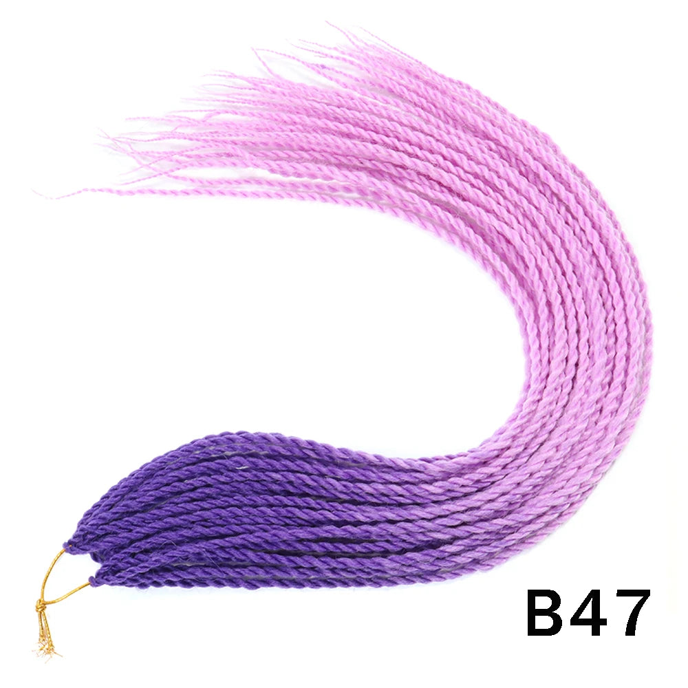 Tresses Senegalese Twist Crochet Synthétiques 24 Pouces | Brun | 30 Racines | Extensions Femme