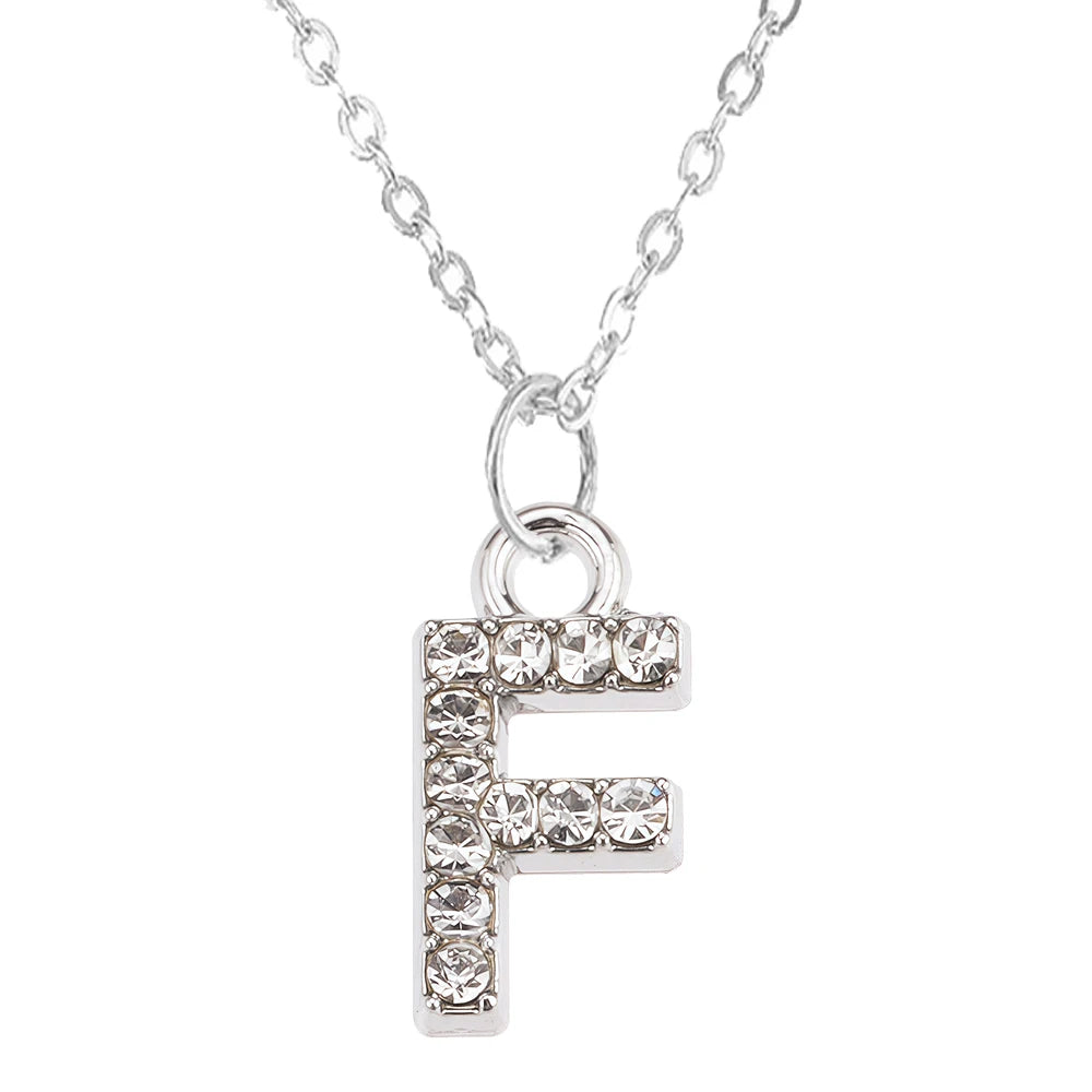 Collier Pendentif Lettre Brillant A-Z | 26 Initiales | Chaîne Clavicule | Bijou Saint-Valentin & Cadeau