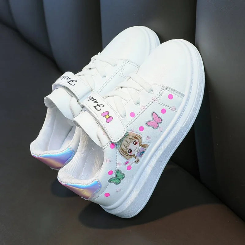Kids' Sneakers Kid Casual Shoes Spring 2023 New Kid Sneakers Shoes Leather Upper Girl Shoes Kid Small White Board Shoes