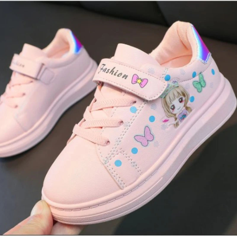 Kids' Sneakers Kid Casual Shoes Spring 2023 New Kid Sneakers Shoes Leather Upper Girl Shoes Kid Small White Board Shoes