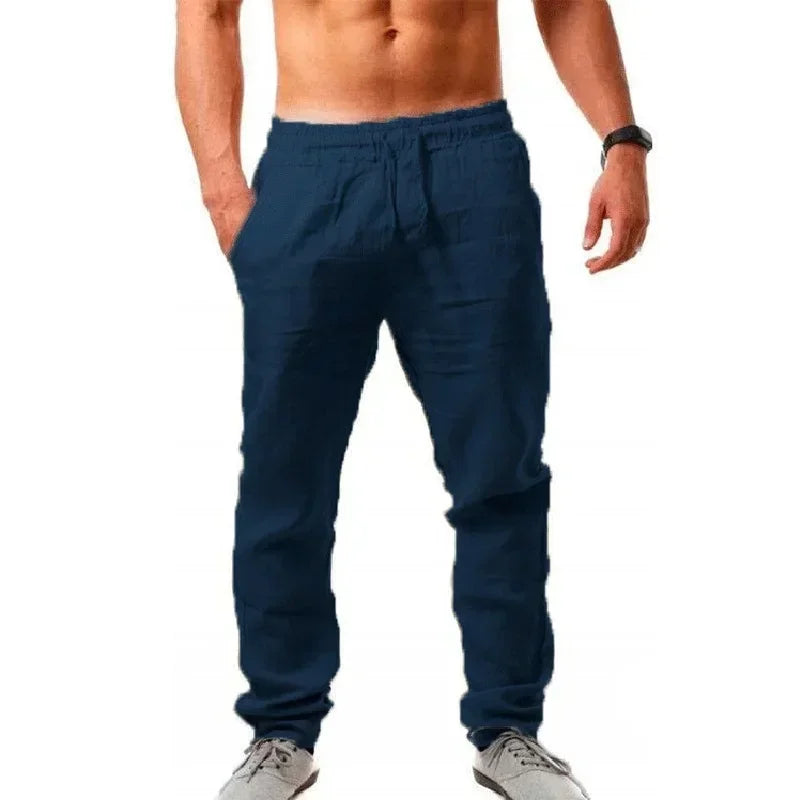 Men's Baggy Pants Men's Cotton Linen Casual Pants Breathable Trousers Fitness Streetwear Clothing Jogging Autumn Summer