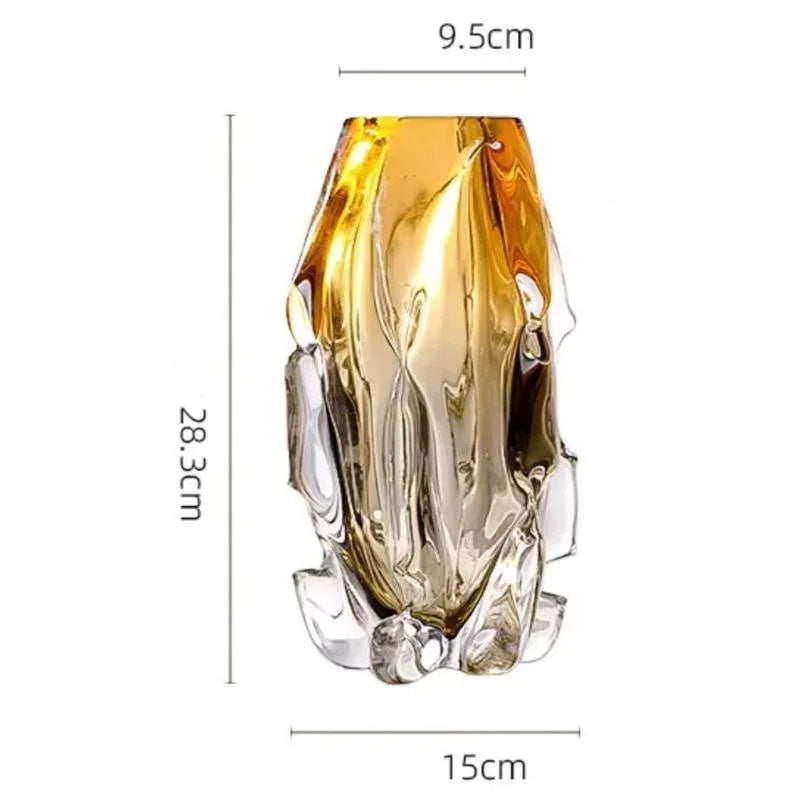 Vase Verre Élégant Base Bois | Plante Hydroponique | Décoration Bureau & Maison