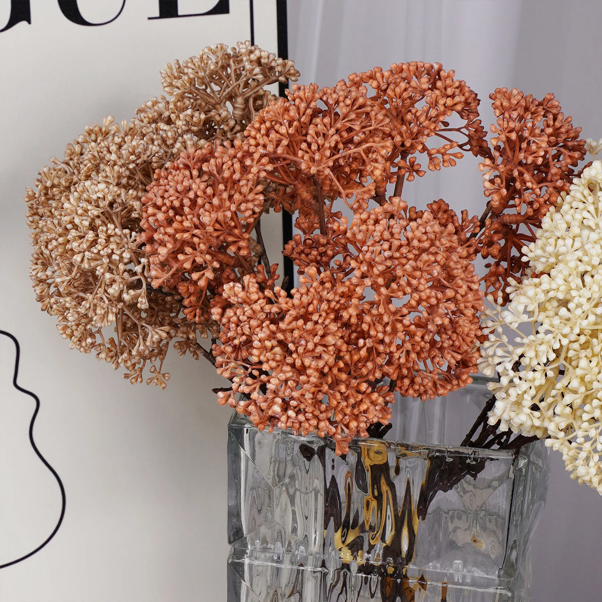 Artificial Flower Artificial Plants Bouquet DIY Flower Arrangement Millet Flower Home Decoration Wedding Party Fake Flowers