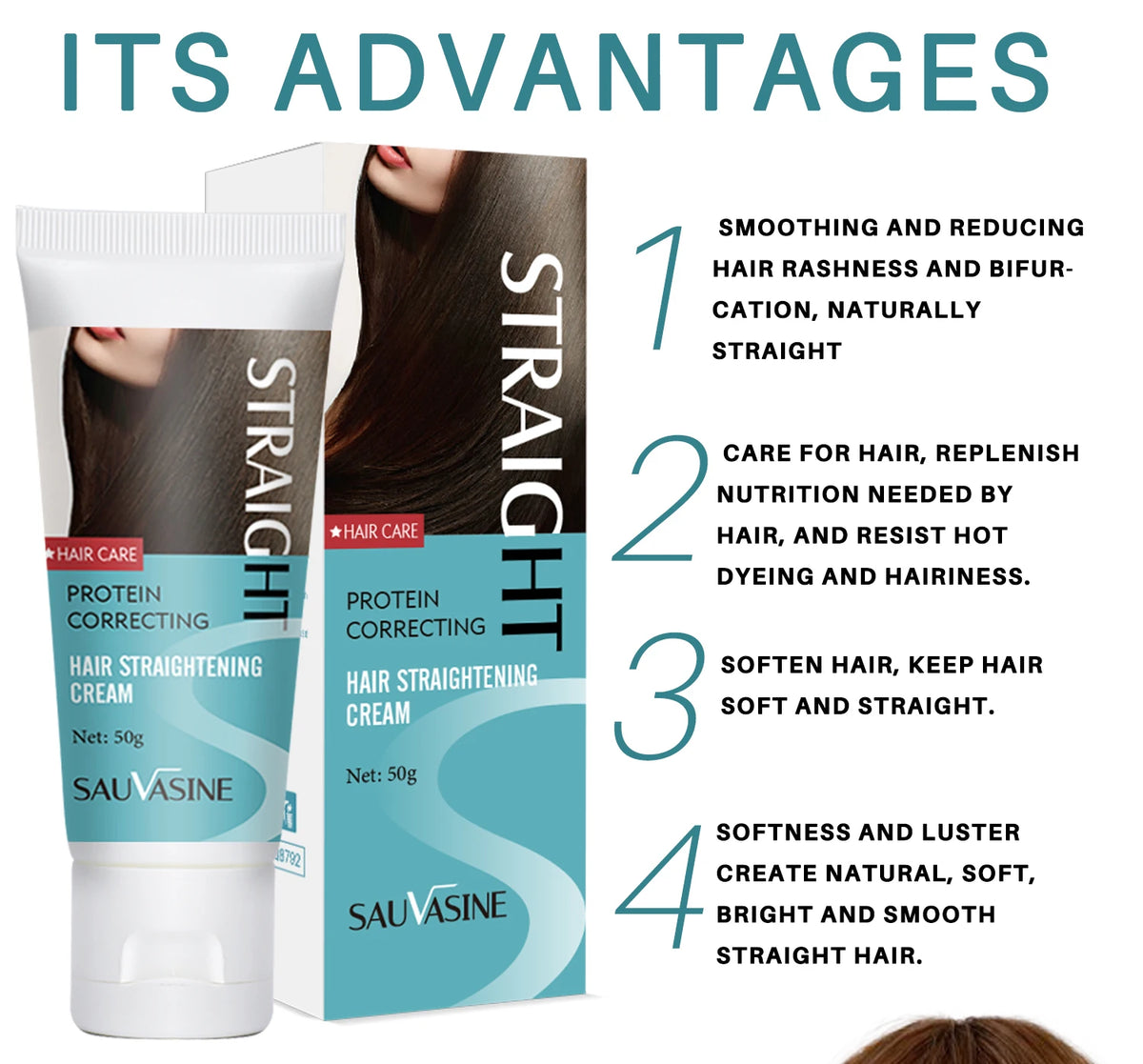 Crème Kératine Lissage Permanent Professionnel | Lissage Définitif | Soin Cheveux Doux