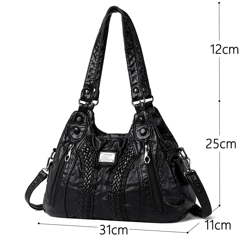 Fashion Leather Handbag for Women Shoulder Bags Genuine Sheepskin Crossbody Bag for Women Messenger Bag Tote Moms Bag