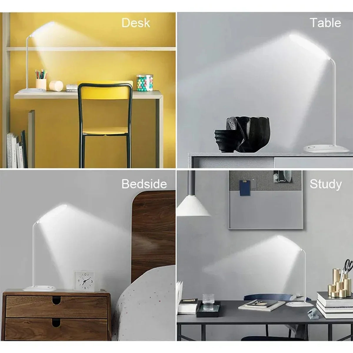 Lampe de Bureau LED de Lecture Portable | Charge USB | Tactile Dimmable | Protection des Yeux | Bureau & Chambre