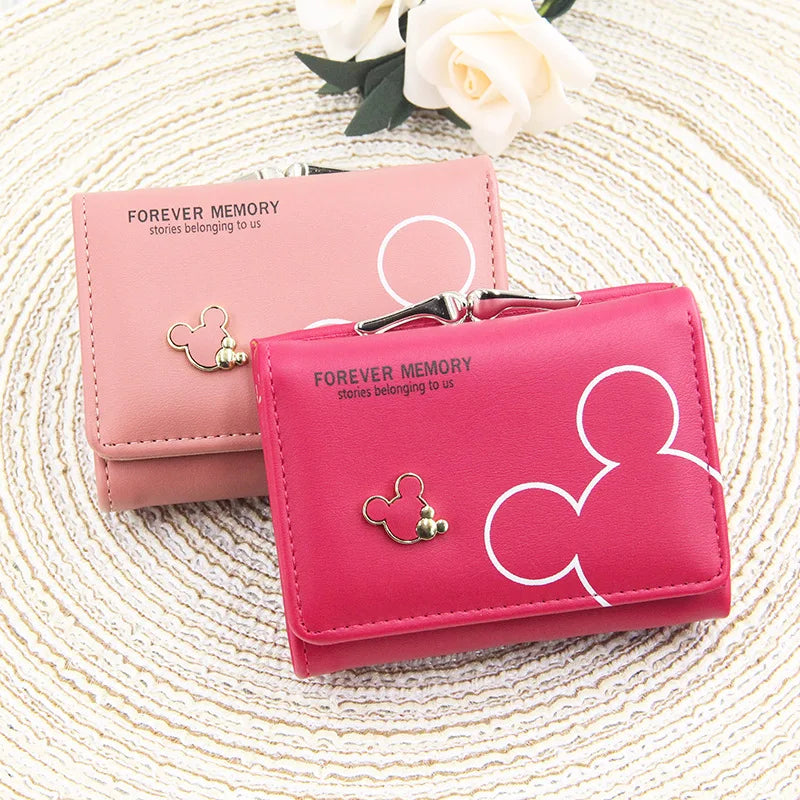 Portefeuille Femme & Fille | Dessin Animé Lettres | Porte-Monnaie Tri-Pliable Court | Mode Tendance