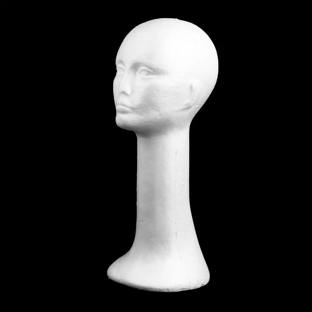 Wig Display Head Styrofoam Mannequin Model Foam Head Stand for Tailor Hairdresser Hat Boutique