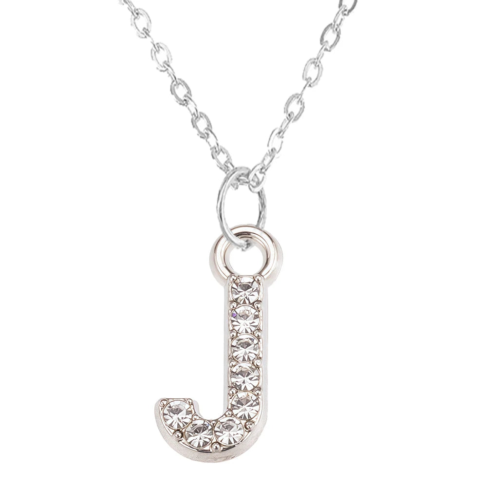 Collier Pendentif Lettre Brillant A-Z | 26 Initiales | Chaîne Clavicule | Bijou Saint-Valentin & Cadeau