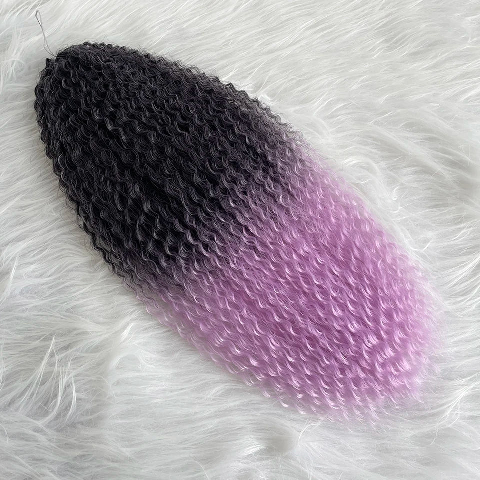 Extensions Crochet Kinky Curly Twist | Ombre Blonde | Water Wave | Synthétique | 20 Pouces | Femme