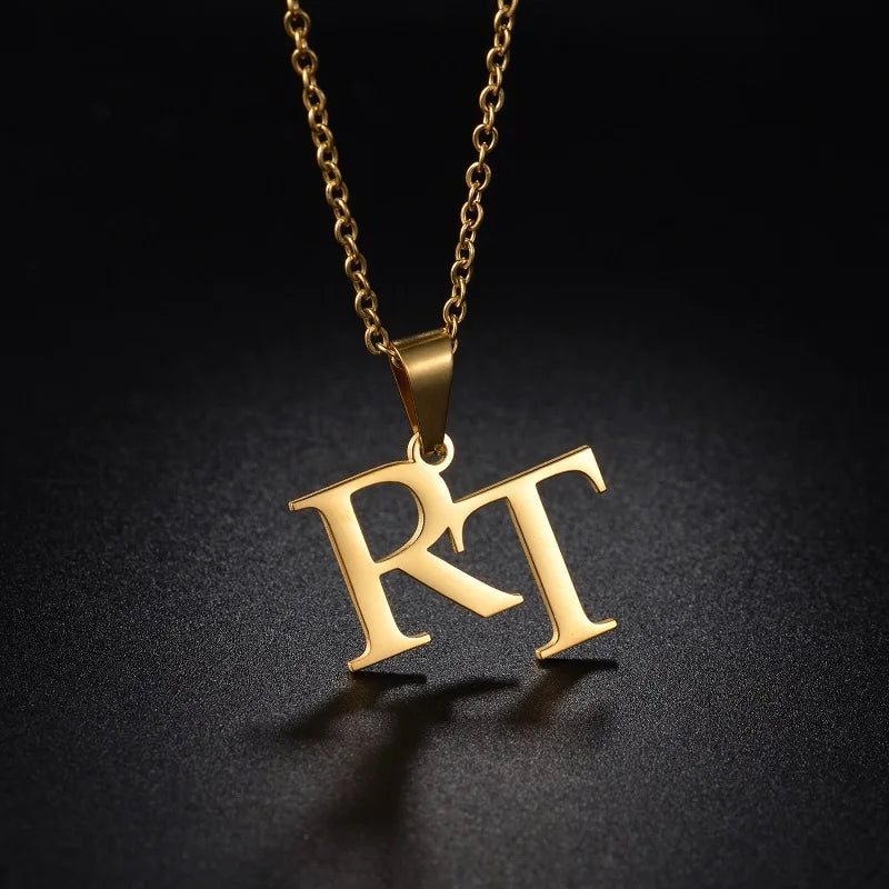 Collier Prénom Personnalisé 365 | Lettre Initiale Acier Inoxydable | Pendentif Charme | Cadeau Bijou Femme