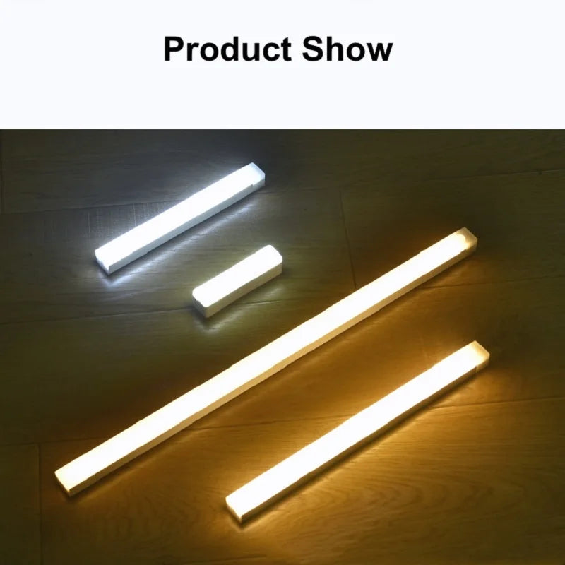 Rechargeable Motion Sensor LED Bar Light, Induction Night Light, Portable Cordless Magnetic Cabinet Lamp for Kitchen Bedside