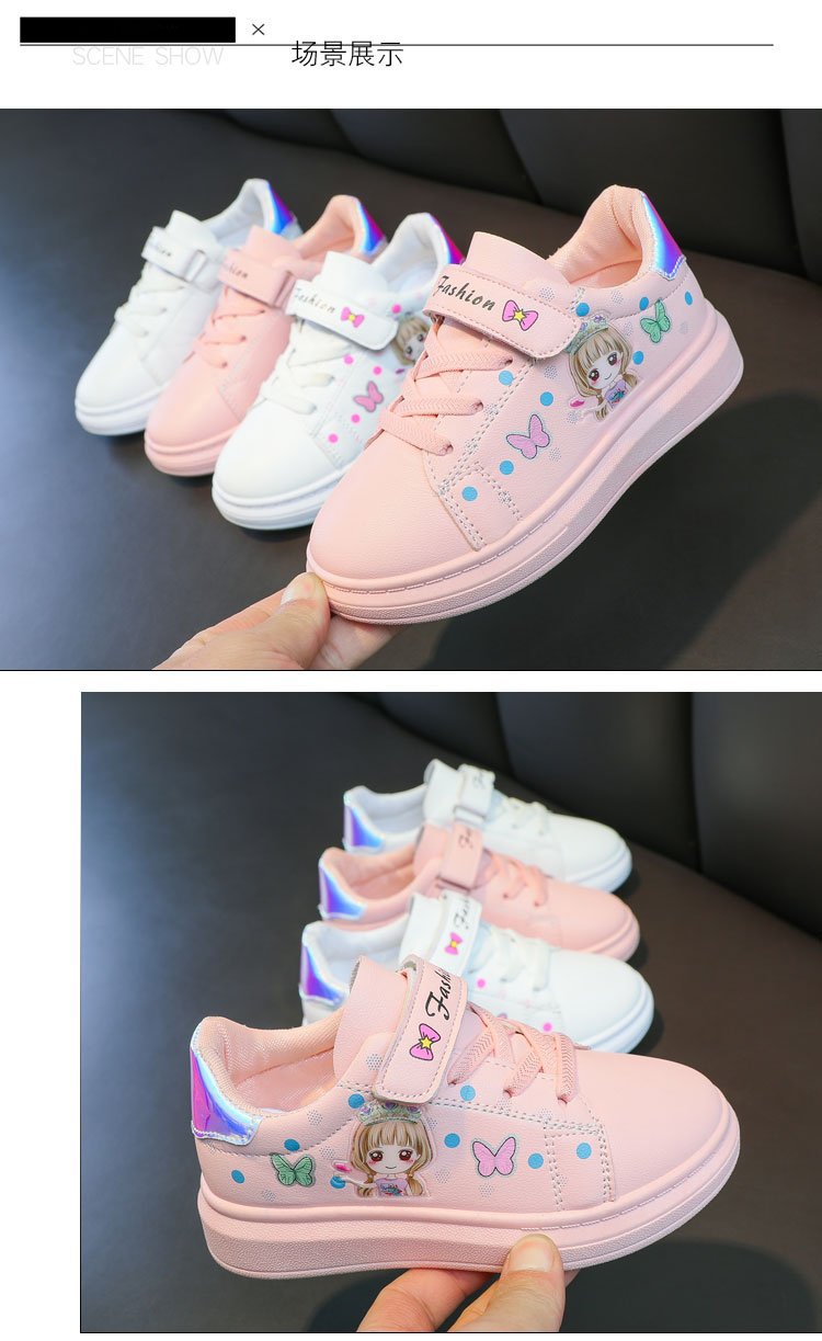 Kids' Sneakers Kid Casual Shoes Spring 2023 New Kid Sneakers Shoes Leather Upper Girl Shoes Kid Small White Board Shoes