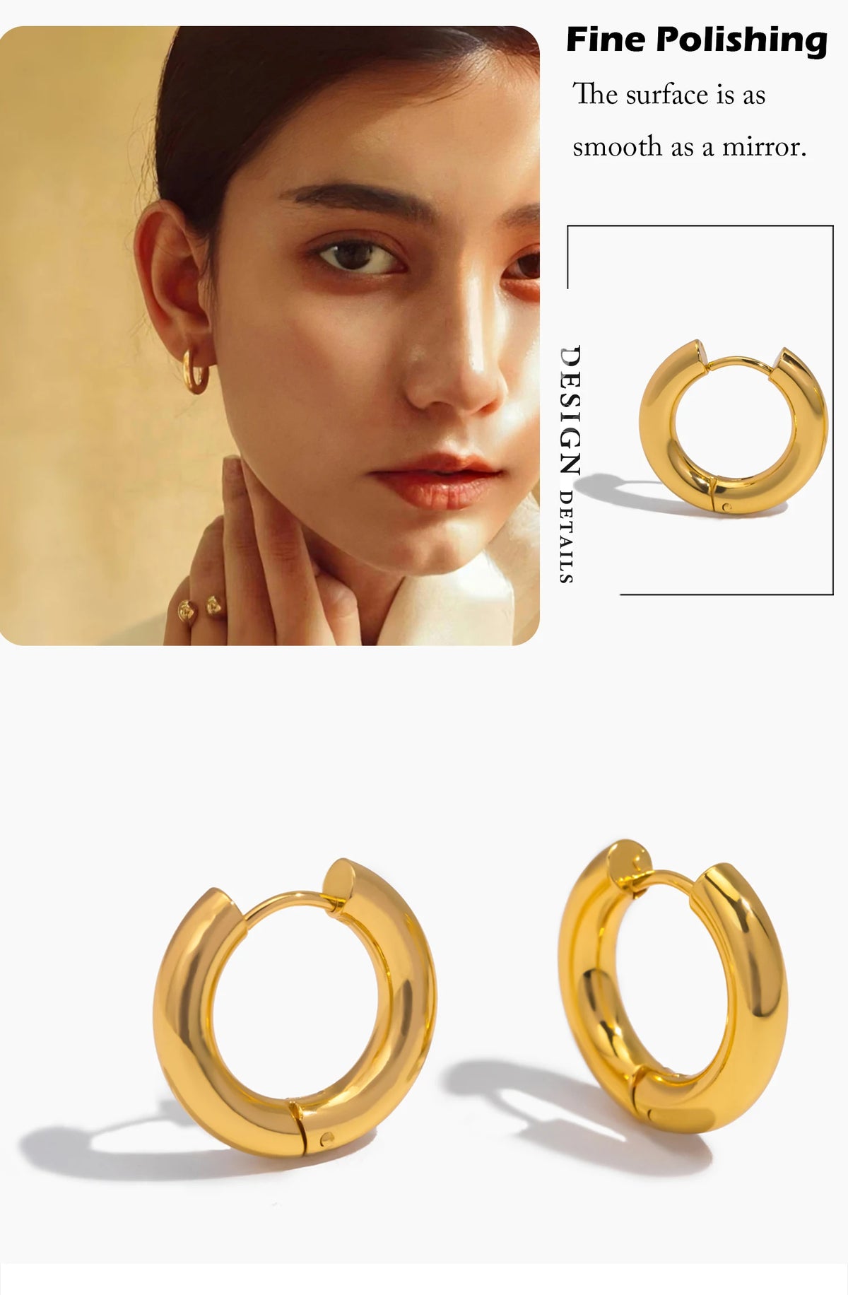 Classical Hoop Earrings, Fashionable and Versatile Stainless Steel Jewelry