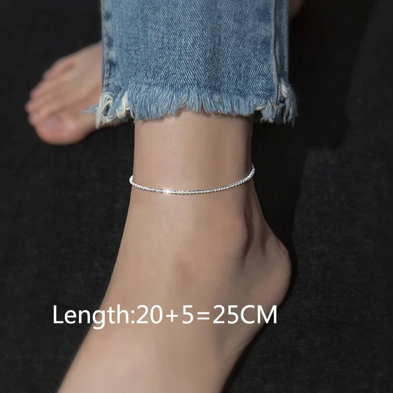 Bracelet de Cheville Argent 925 | Simple & Élégant | Cadeau Anniversaire Femme | Bijou Premium