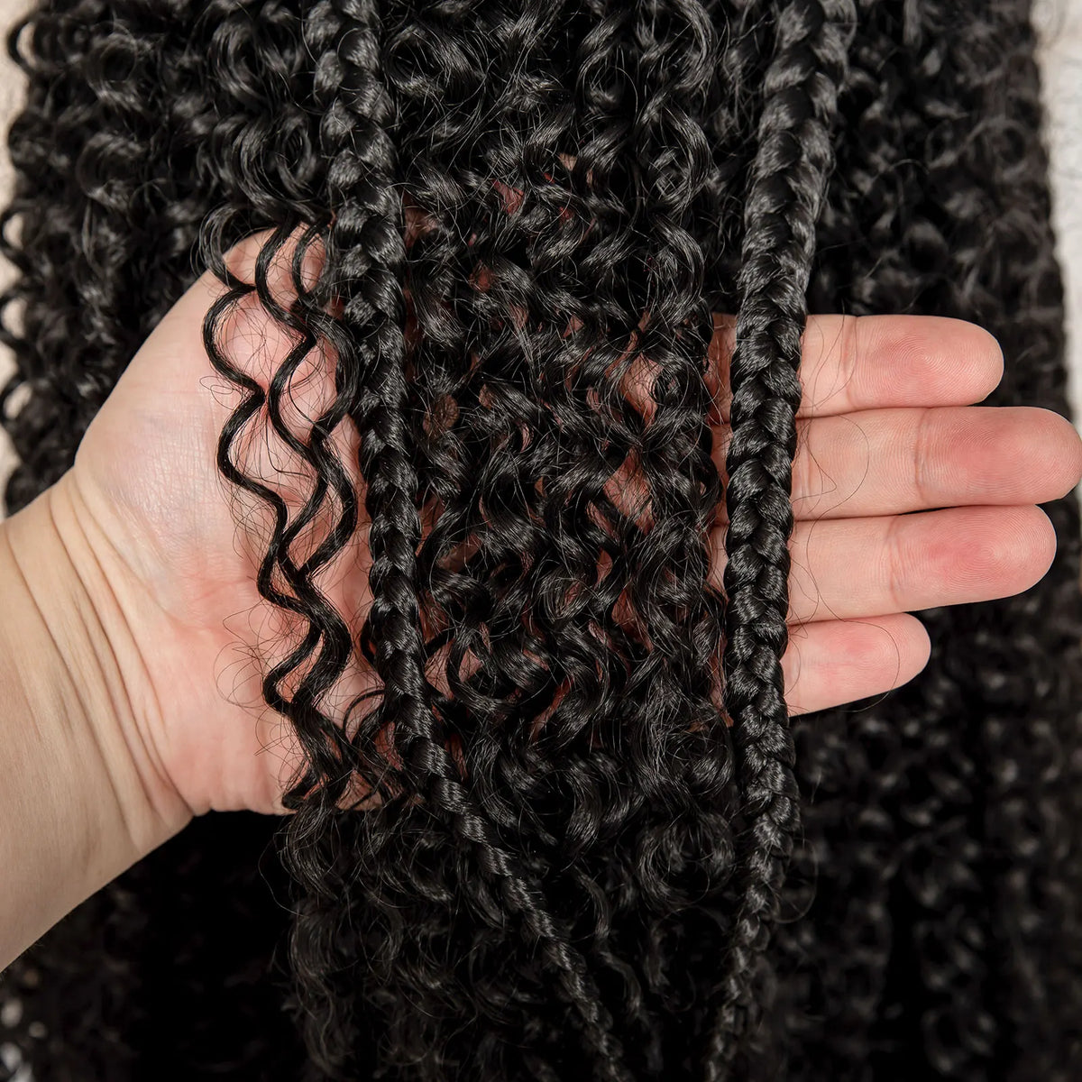 13x6 Lace Frontal Synthetic Braids Wig 22 Inches Cornrow Braided Wig with Curly Handmade Knotless Braiding Wig for Black Women