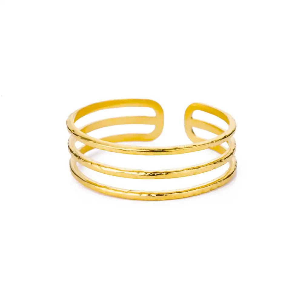 Exquisite Classic Bump Pattern Opening Bangles Bracelet For Women Cuff Bracelet Gold Color Stainless Steel Hand Ornament Gift