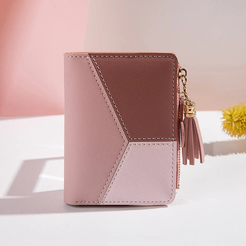Women's PU Leather Wallet Women's Leather Wallet Women's Purses Card Holder Foldable Portable Lady Coin Purses