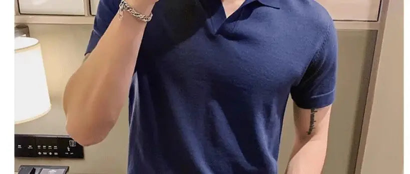 Polo en maille uni pour homme | Manches courtes