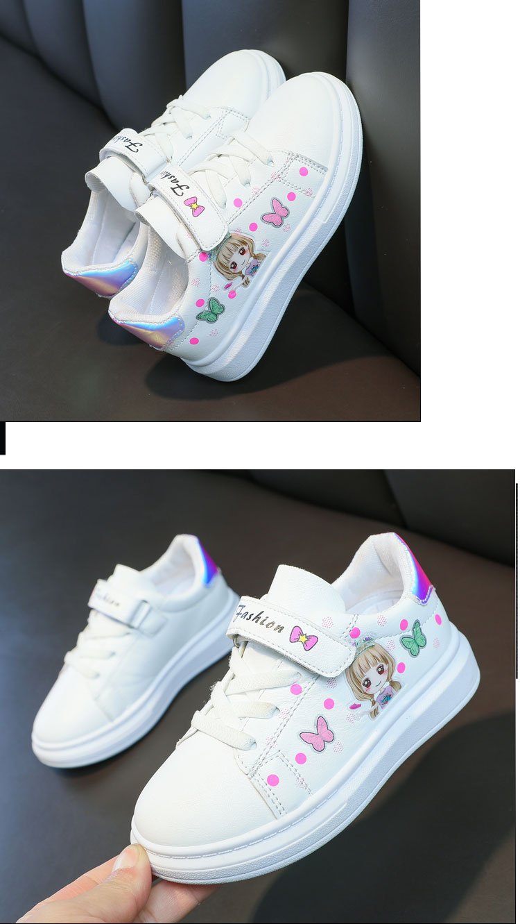Kids' Sneakers Kid Casual Shoes Spring 2023 New Kid Sneakers Shoes Leather Upper Girl Shoes Kid Small White Board Shoes